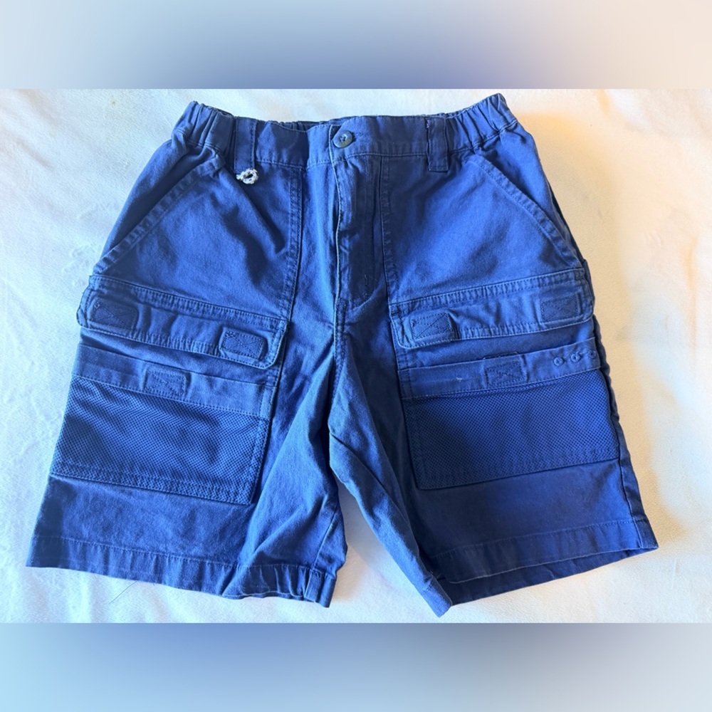 Columbia PFG Kids Cargo Shorts Youth medium Navy Blue Fishing Outdoor Shorts